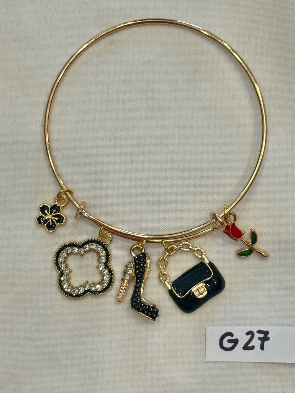 G27 Fashionista Bling Charm Bangle Bracelet